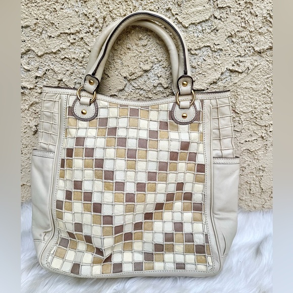 Isabella Fiore leather checkered handbag - Picture 1 of 16